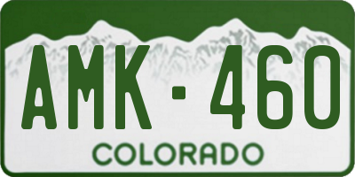 CO license plate AMK460