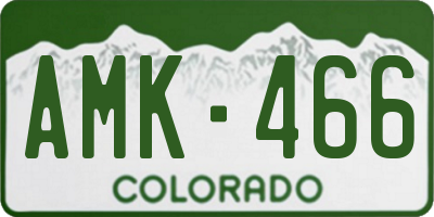 CO license plate AMK466