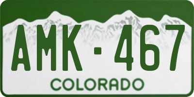 CO license plate AMK467