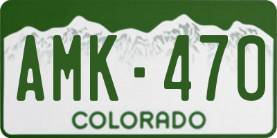 CO license plate AMK470