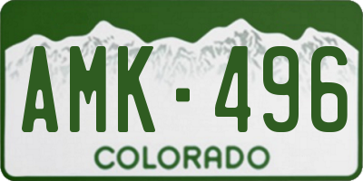 CO license plate AMK496