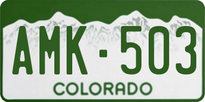 CO license plate AMK503