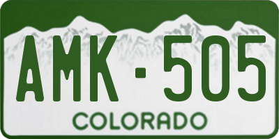 CO license plate AMK505