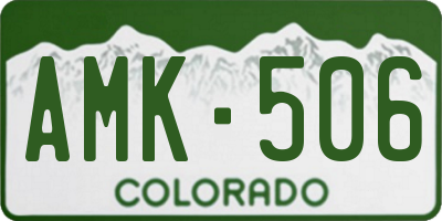 CO license plate AMK506