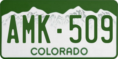CO license plate AMK509