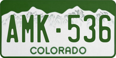 CO license plate AMK536