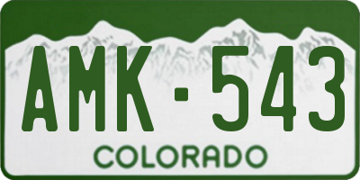 CO license plate AMK543