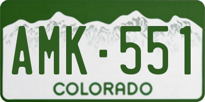 CO license plate AMK551