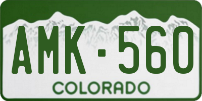 CO license plate AMK560