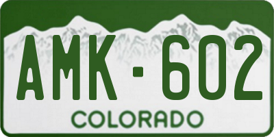 CO license plate AMK602