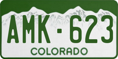 CO license plate AMK623