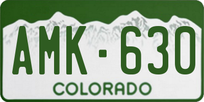 CO license plate AMK630