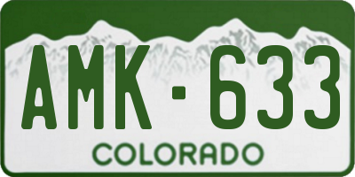 CO license plate AMK633