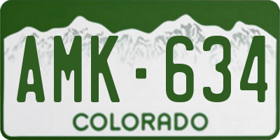 CO license plate AMK634