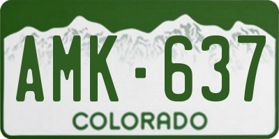 CO license plate AMK637
