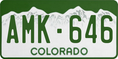 CO license plate AMK646