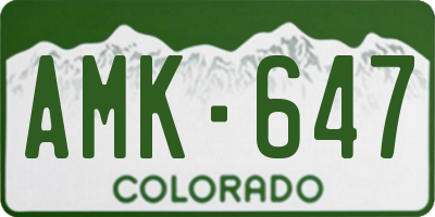 CO license plate AMK647