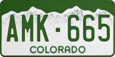 CO license plate AMK665