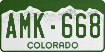 CO license plate AMK668