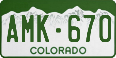 CO license plate AMK670