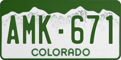 CO license plate AMK671
