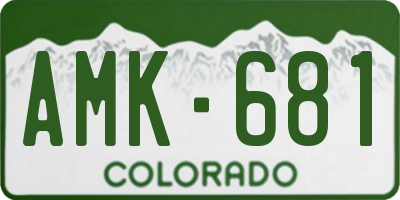 CO license plate AMK681