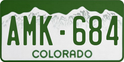 CO license plate AMK684