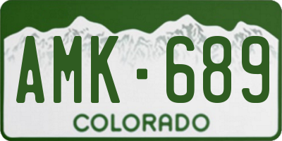 CO license plate AMK689