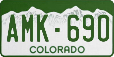 CO license plate AMK690