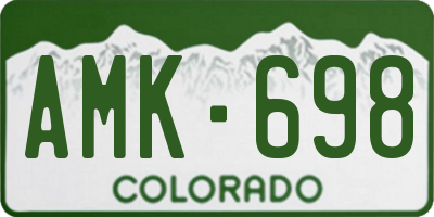 CO license plate AMK698