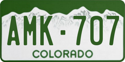 CO license plate AMK707