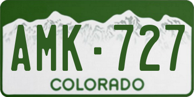 CO license plate AMK727