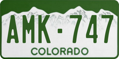 CO license plate AMK747
