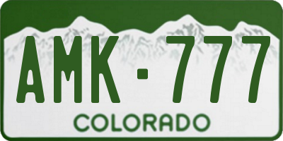 CO license plate AMK777