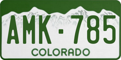 CO license plate AMK785