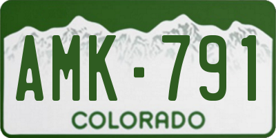 CO license plate AMK791