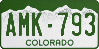 CO license plate AMK793