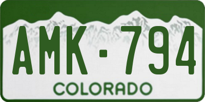 CO license plate AMK794