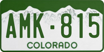 CO license plate AMK815