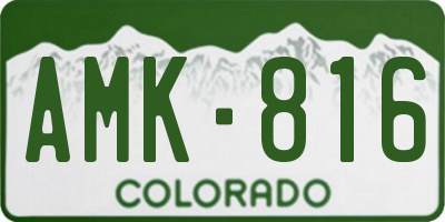 CO license plate AMK816
