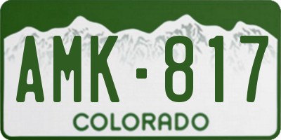 CO license plate AMK817