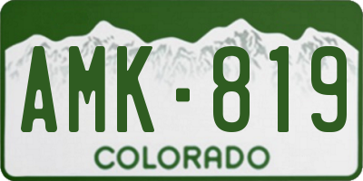 CO license plate AMK819