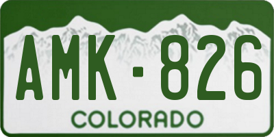 CO license plate AMK826