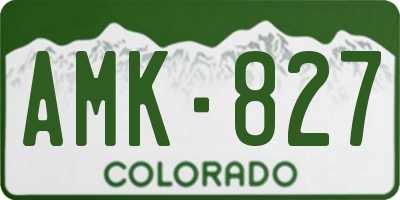 CO license plate AMK827