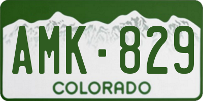 CO license plate AMK829