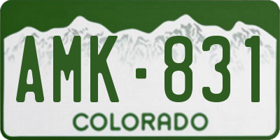 CO license plate AMK831
