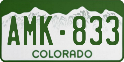 CO license plate AMK833