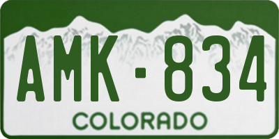 CO license plate AMK834