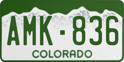CO license plate AMK836