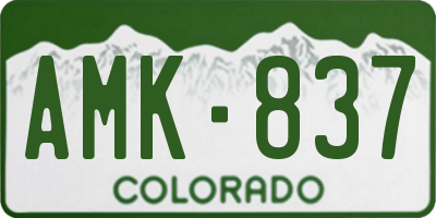 CO license plate AMK837